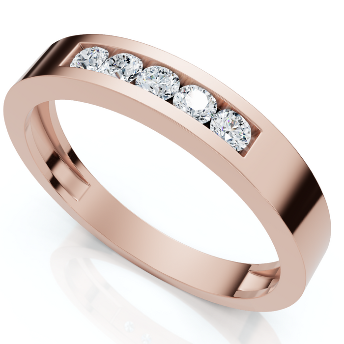Men's 1/4Ct Channel Set Diamond Wedding Ring 14k Gold Lab Grown