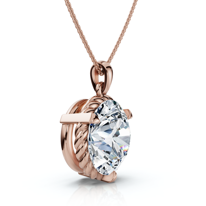 1Ct Solitaire Braided Diamond Pendant 14k Gold 18" Necklace Lab Grown EF/VS 1Ct Solitaire Braided Diamond Pendant 14k Gold 18" Necklace Lab Grown EF/VS
