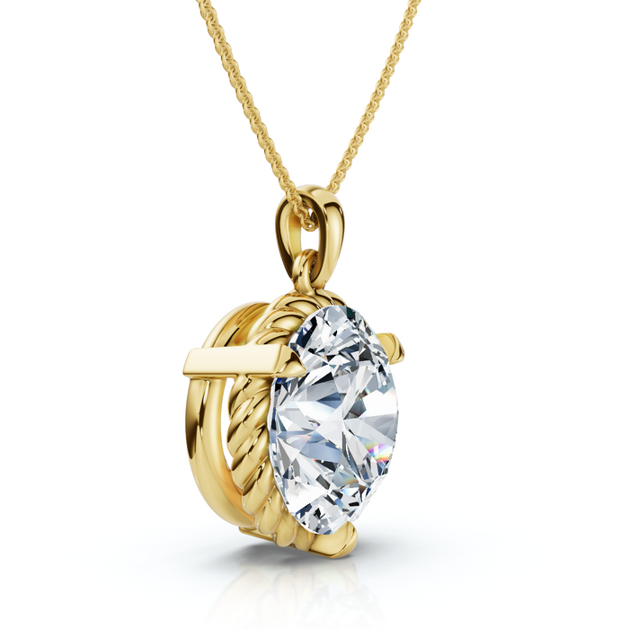 1Ct Solitaire Braided Diamond Pendant 14k Gold 18" Necklace Lab Grown EF/VS 1Ct Solitaire Braided Diamond Pendant 14k Gold 18" Necklace Lab Grown EF/VS