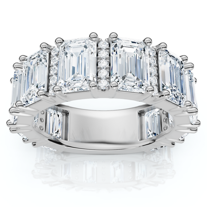 5 1/2Ct Naya Emerald Cut Diamond Wedding Band 14k Gold/Pt Stack Ring Lab Grown 5 1/2Ct Naya Emerald Cut Diamond Wedding Band 14k Gold/Pt Stack Ring Lab Grown