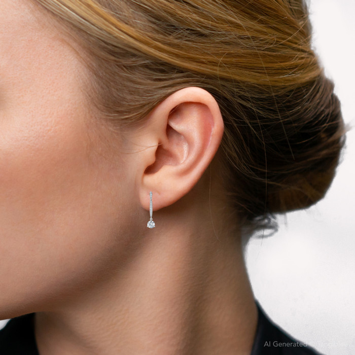 1 5/8Ct Drop Dangle Earrings 14k Gold Lab Grown 1 5/8Ct Drop Dangle Earrings 14k Gold Lab Grown