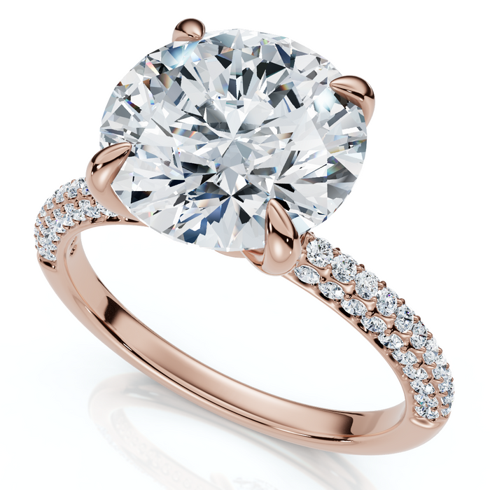 Certified 3 1/4Ct Pave Diamond Engagement Ring 14k Gold Lab Grown