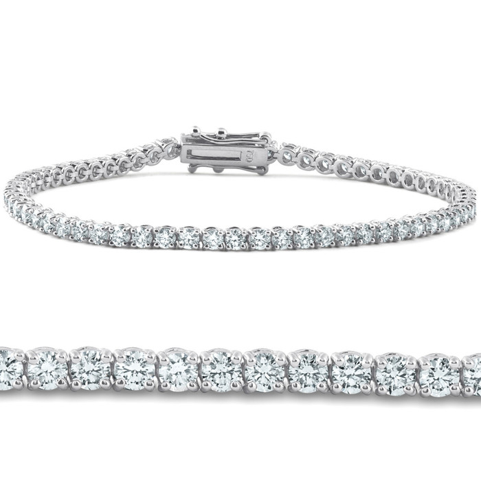3.90ct Natural Diamond Tennis Bracelet 14K White Gold 6.5" (GH/SI)