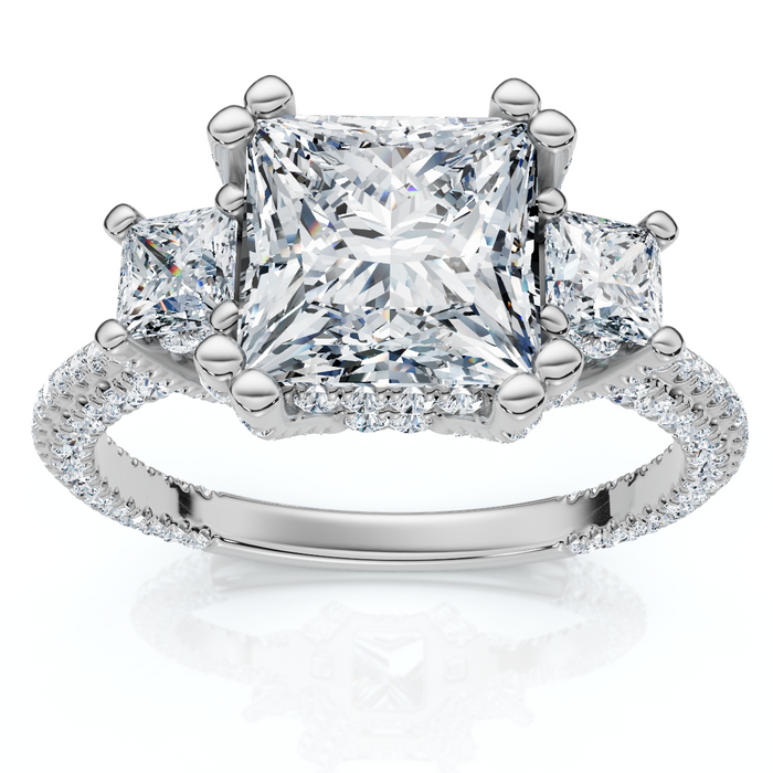 Certified 5Ct Michelle Princess Cut Diamond Engagement Ring 14k Gold Lab Grown Certified 5Ct Michelle Princess Cut Diamond Engagement Ring 14k Gold Lab Grown