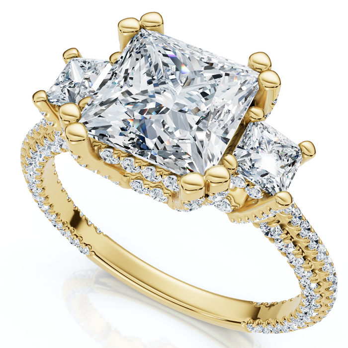 Certified 5Ct Michelle Princess Cut Diamond Engagement Ring 14k Gold Lab Grown Certified 5Ct Michelle Princess Cut Diamond Engagement Ring 14k Gold Lab Grown