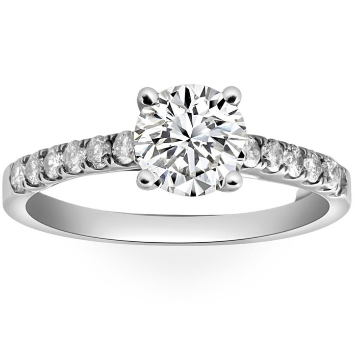 1 3/4Ct Round Cut Lab Grown Diamond Engagement Ring in 10k White Gold 1 3/4Ct Round Cut Lab Grown Diamond Engagement Ring in 10k White Gold