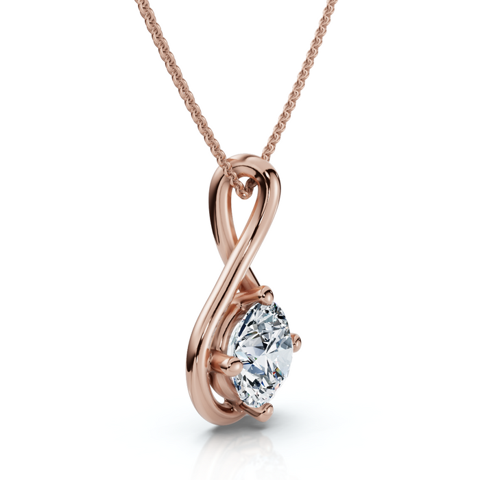 1Ct Diamond Infinity Pendant 14k Gold Necklace 18" Lab Grown EF/VS 1Ct Diamond Infinity Pendant 14k Gold Necklace 18" Lab Grown EF/VS