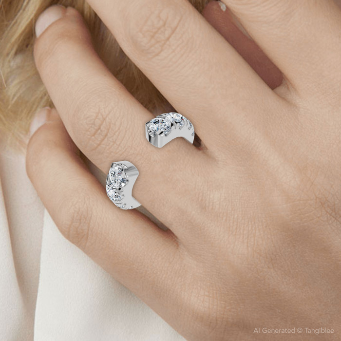 2Ct Lyric Diamond Open Guard Ring Wedding Band 14k Gold or Platinum Lab Grown 2Ct Lyric Diamond Open Guard Ring Wedding Band 14k Gold or Platinum Lab Grown