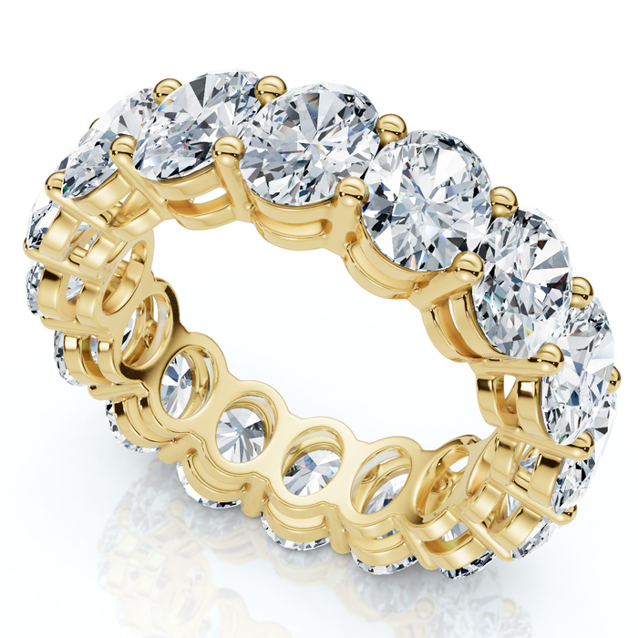 7Ct Oval Diamond Eternity Ring 14k Gold or Platinum Lab Grown EF/VS