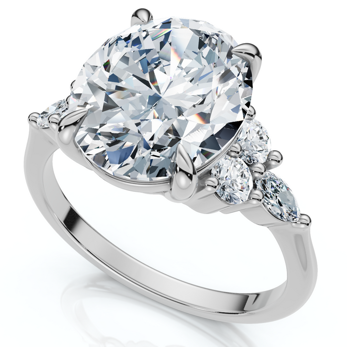 Certified 3 1/3Ct Versailles Oval Engagement Ring 14k Gold or Platinum Lab Grown