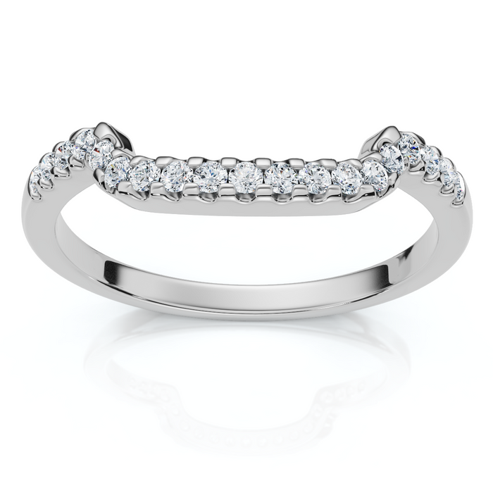 Diamond Insert Wedding Guard Band 14k Gold or Palatinum Lab Grown EF/VS