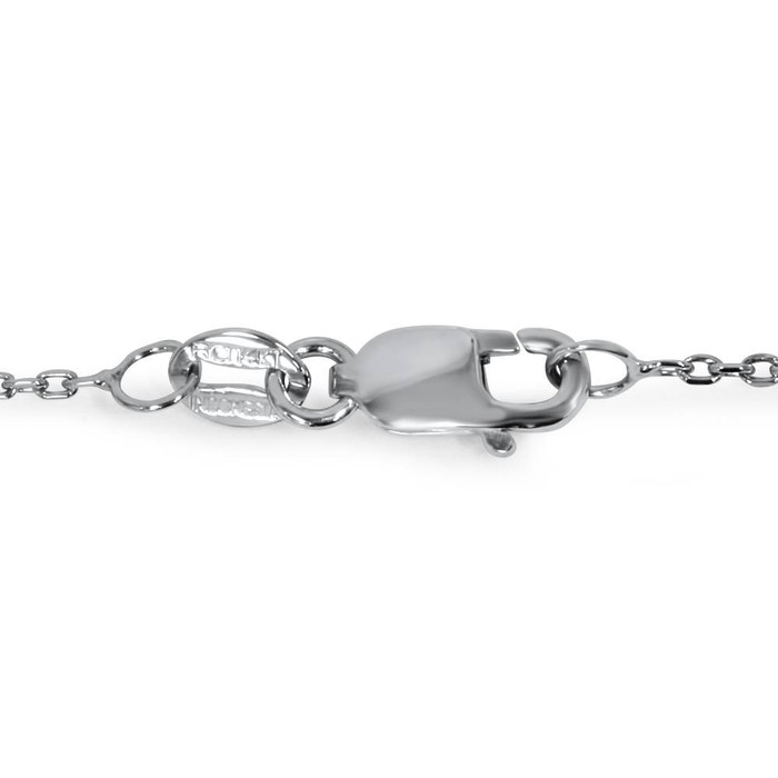 1 1/2 Ctw Diamond Bezel Station Necklace 14K White Gold 18"