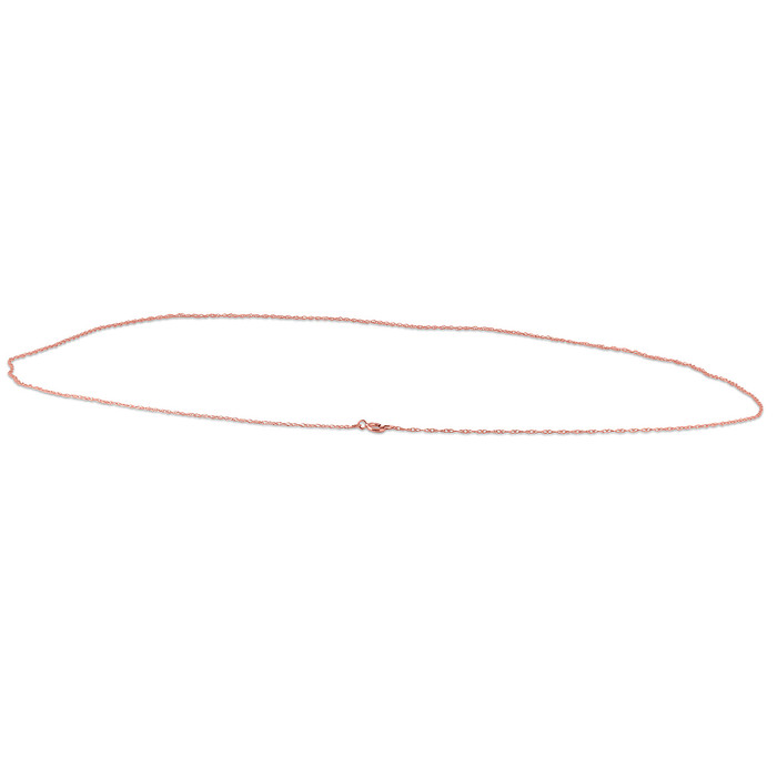 Solid 14k Rose Gold 18" Chain With Spring Ring .5MM