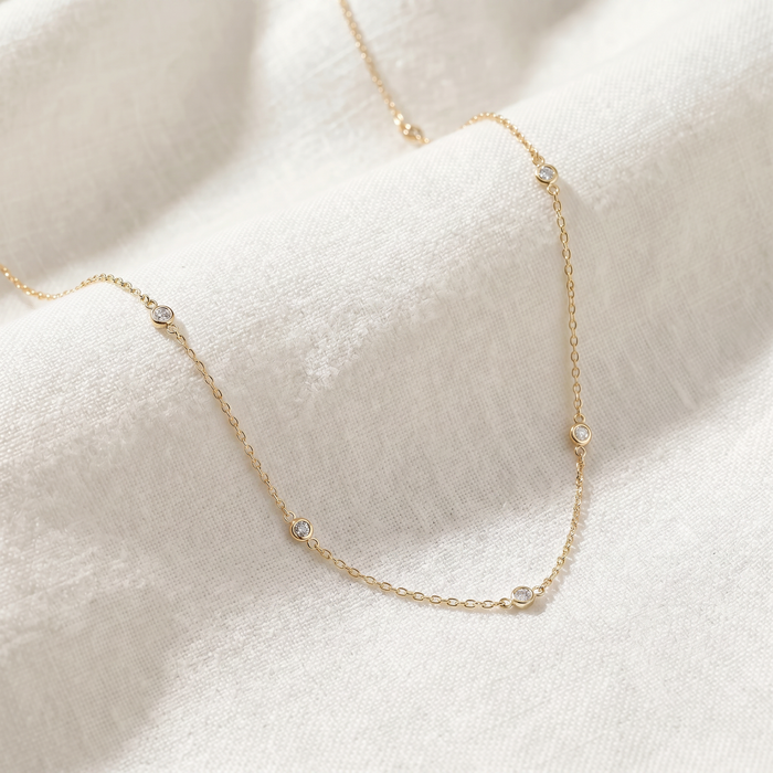 1/4ct Diamonds By The Yard 18" 14K Yellow Gold Women's Necklace