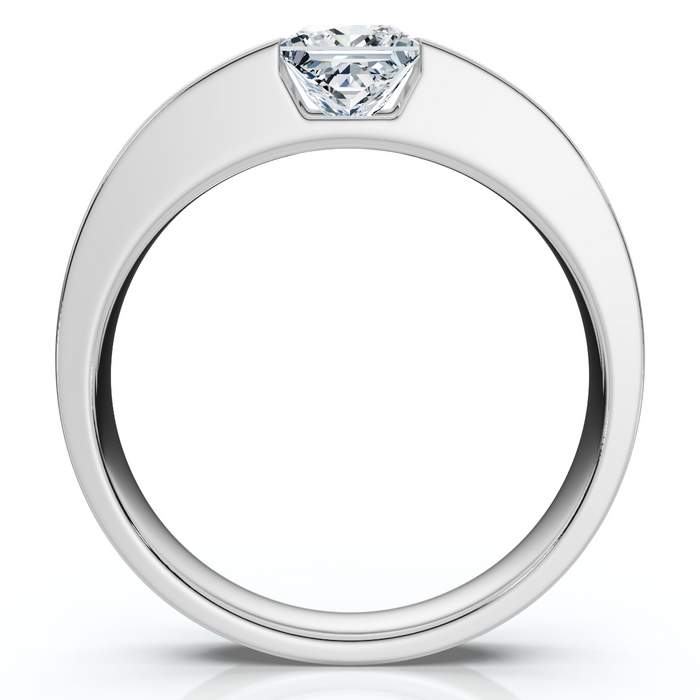 Men's 1Ct Princess Cut Diamond Wedding Anniversary Ring 14k Gold or Pt Lab Grown