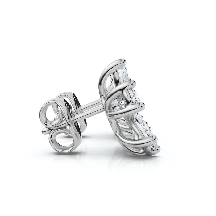 1 3/4Ct Diamond Pear Shape Flower Diamond Studs 14k Gold Earrings Lab Grown