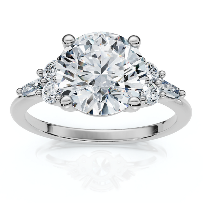Certified 2 1/10Ct Diamond Baguette Engagement Ring 14k Gold or Pt Lab Grown
