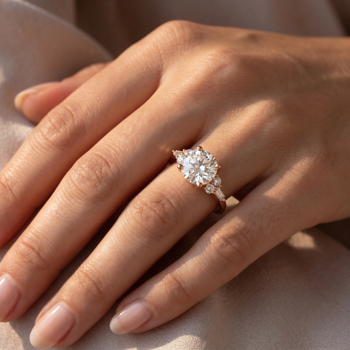 Certified 2 1/10Ct Diamond Baguette Engagement Ring 14k Gold or Pt Lab Grown