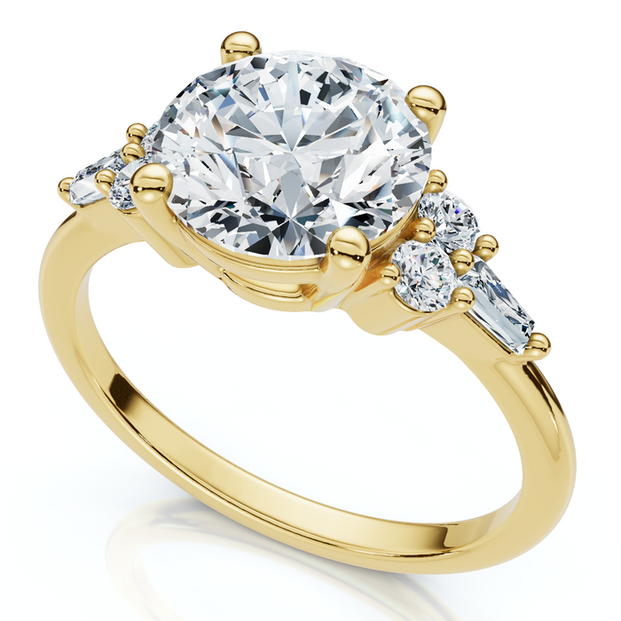 Certified 2 1/10Ct Diamond Baguette Engagement Ring 14k Gold or Pt Lab Grown