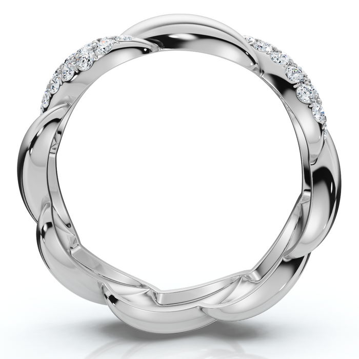 Women's Stackable Diamond Rope Anniversary Ring 14k Gold or Platinum Lab Grown