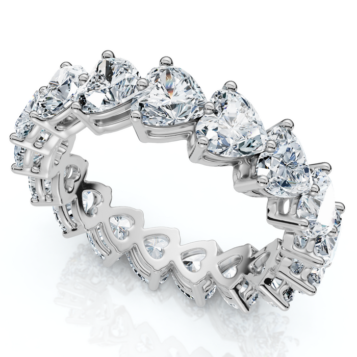 3 3/4Ct Heart Shape Diamond Eternity Wedding Ring 14k Gold or Platinum Lab Grown