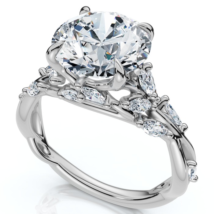 Certified 3Ct Garden Diamond Engagement Ring 14k Gold or Platinum Lab Grown