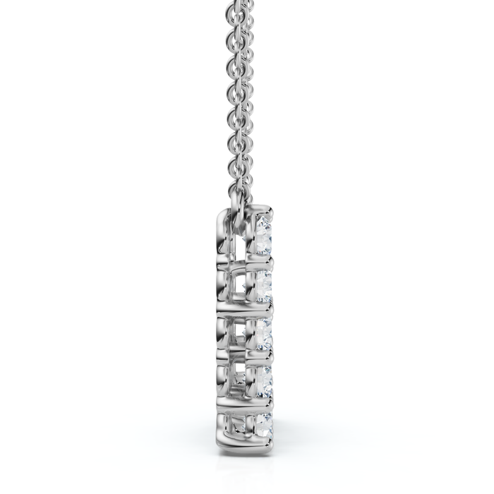 1Ct Diamond Initial "W" Pendant 14k Gold 18" Necklace Lab Grown 5/8" Tall