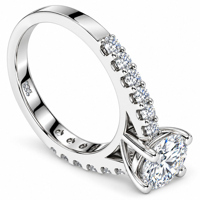 Certified 3.50Ct Diamond Engagement Ring Solitaire 14K White Gold Lab Grown
