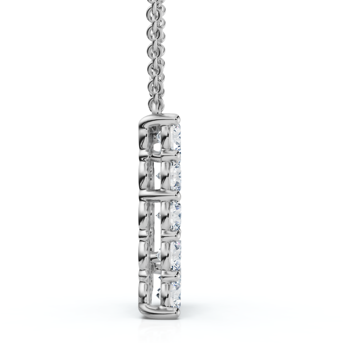 1Ct Diamond Initial "D" Pendant 14k Gold 18" Necklace Lab Grown 5/8" Tall