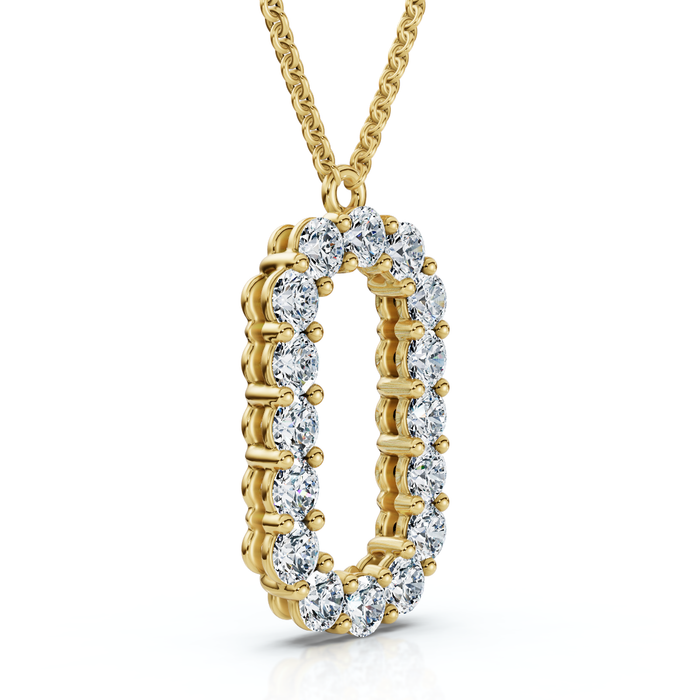 1Ct Diamond Initial "O" Pendant 14k Gold 18" Necklace Lab Grown 5/8" Tall