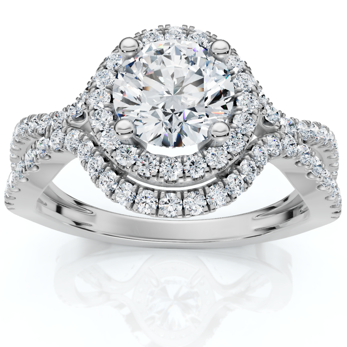 1 1/10Ct Lina Diamond Halo Engagement Ring 14k Gold or Platinum Lab Grown