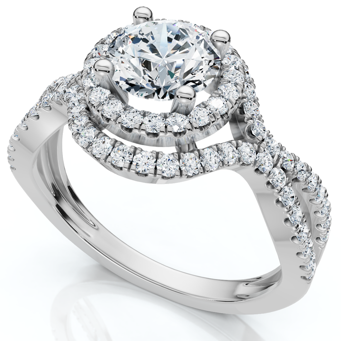 1 1/10Ct Lina Diamond Halo Engagement Ring 14k Gold or Platinum Lab Grown
