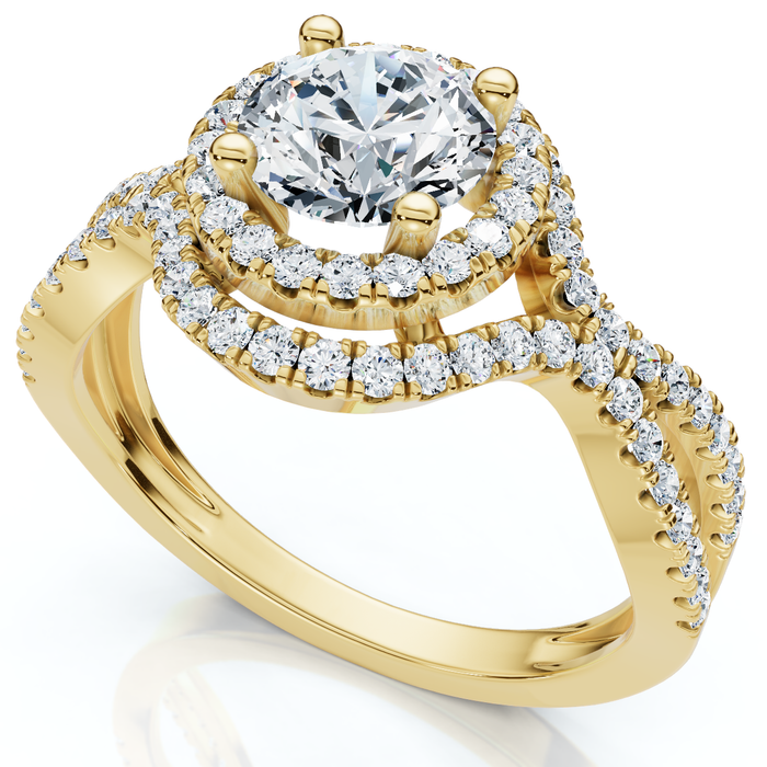 1 1/10Ct Lina Diamond Halo Engagement Ring 14k Gold or Platinum Lab Grown