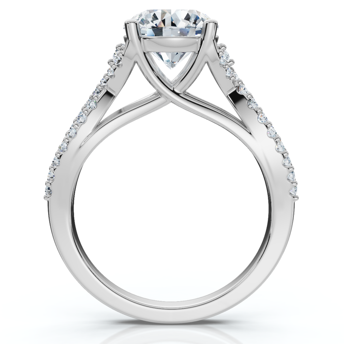 Certified 2 1/2ct Diamond Crossover Engagement Ring 14K Gold of Pt Lab Grown