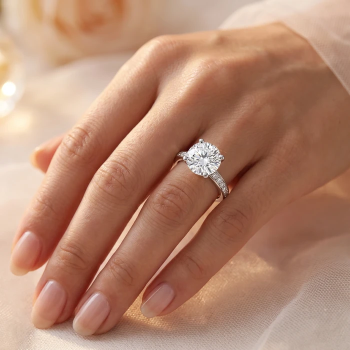 Certified 2 1/4Ct Karthy Diamond Engagement Ring 14k Gold or Platinum Lab Grown