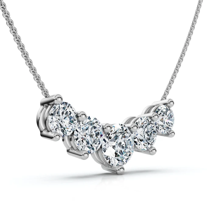 3Ct Silvie Diamond Necklace 14k Gold 18" Lab Grown