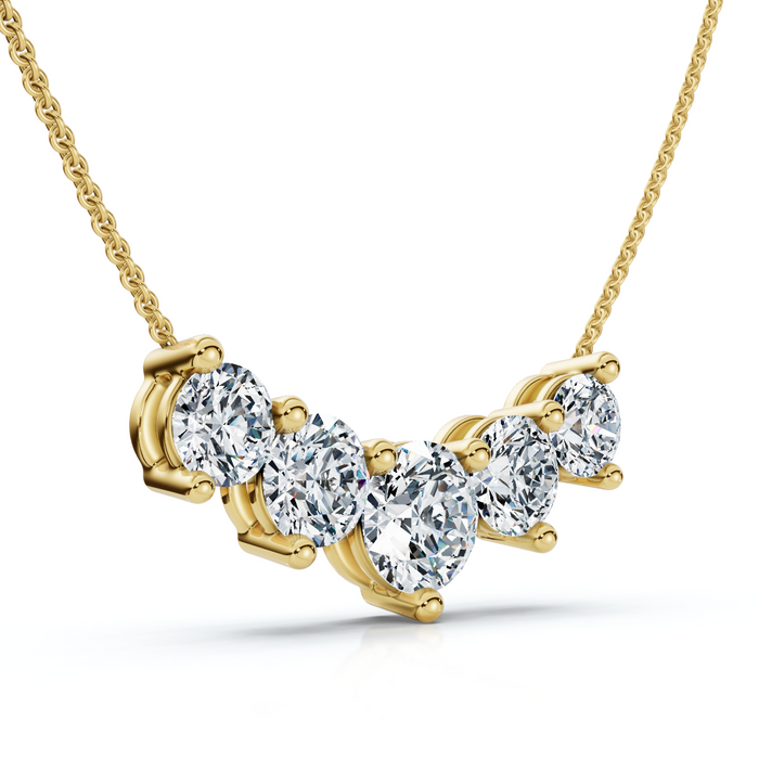 3Ct Silvie Diamond Necklace 14k Gold 18" Lab Grown EF/VS