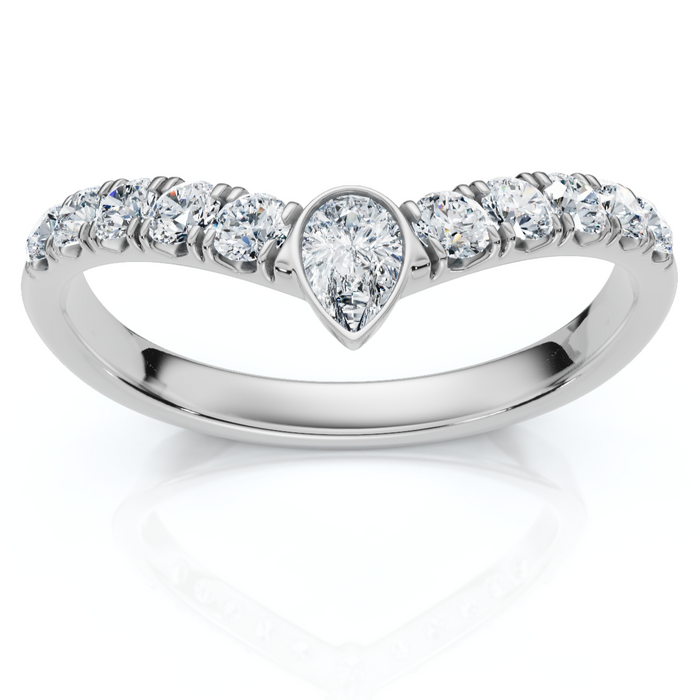 1/4Ct Contour Wedding Band 14k Gold or Platinum Lab Grown