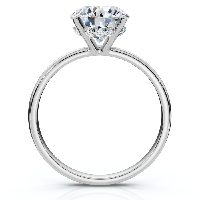 Certified 1Ct Hidden Halo Diamond Engagement Ring 14k Gold Lab Grown