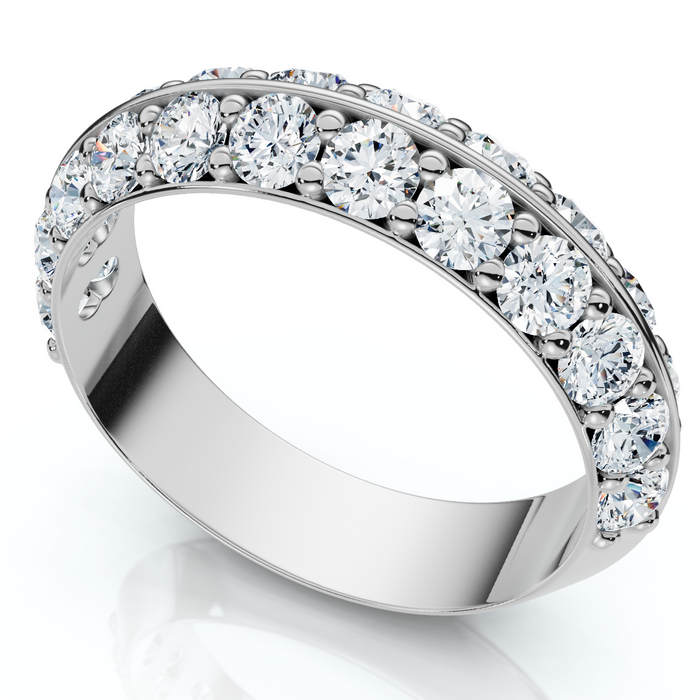 1 1/3Ct Diamond Wedding Band 14k Gold or Platinum Lab Grown