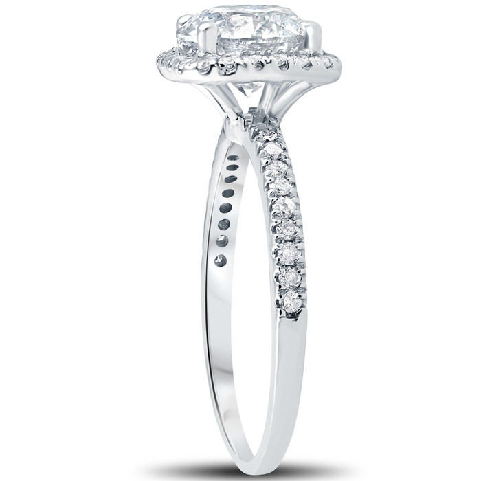 Platinum 1 ct Diamond Engagement Ring Cushion Halo Ring Lab Grown Platinum 1 ct Diamond Engagement Ring Cushion Halo Ring Lab Grown