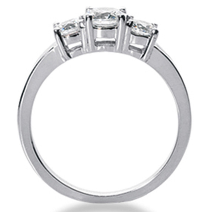 1/4 Ct Three Stone Lab Grown Diamond Engagement Ring 10k White Gold