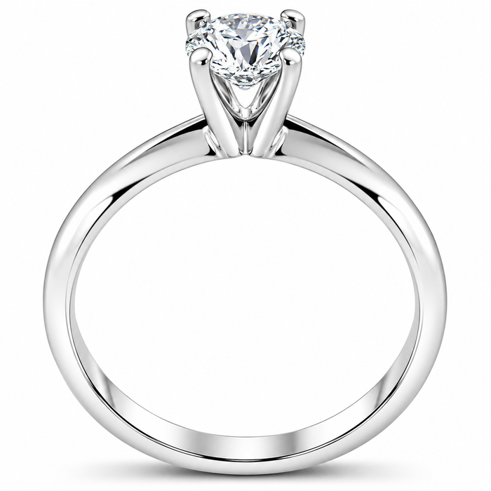 1/3ct Round Solitaire Diamond Engagement Ring 14K White Gold