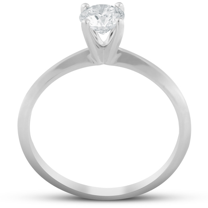 1/3ct Round Solitaire Diamond Engagement Ring 14K White Gold
