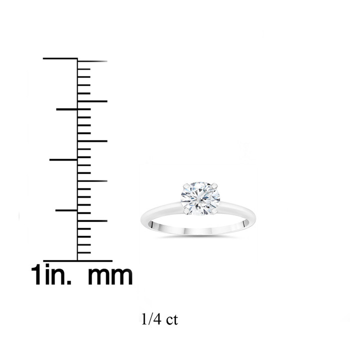 1/4ct Lab Created Diamond Solitaire Engagement Ring 14K White Gold 1/4ct Lab Created Diamond Solitaire Engagement Ring 14K White Gold