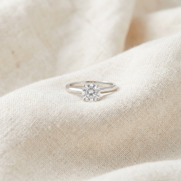 1/4ct Lab Created Diamond Solitaire Engagement Ring 14K White Gold