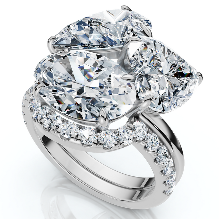 6 1/3Ct Abstract Diamond Ring Set 14k Gold Lab Grown FG/VS 6 1/3Ct Abstract Diamond Ring Set 14k Gold Lab Grown FG/VS