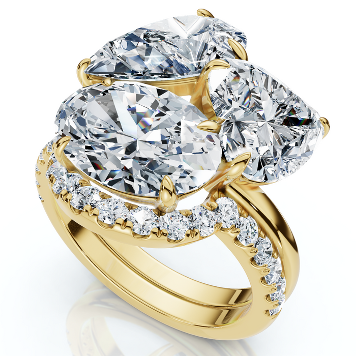 6 1/3Ct Abstract Diamond Ring Set 14k Gold Lab Grown FG/VS 6 1/3Ct Abstract Diamond Ring Set 14k Gold Lab Grown FG/VS