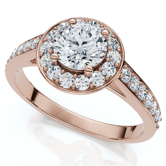 1Ct Diamond Halo Engagement Ring 14k Gold or Platinum Lab Grown EF/VS 1Ct Diamond Halo Engagement Ring 14k Gold or Platinum Lab Grown EF/VS