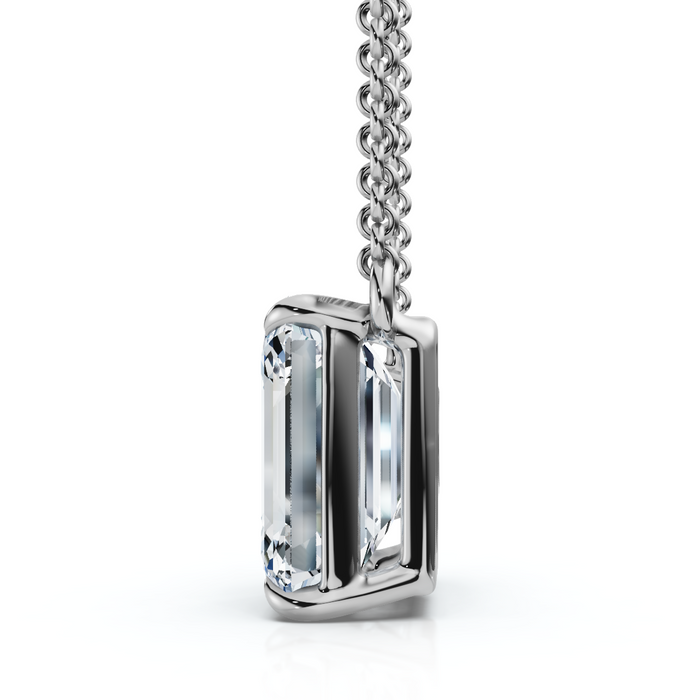 1 1/2Ct Emerald Cut Toi et Moi Diamond Pendant 14k Gold Lab Grown 1 1/2Ct Emerald Cut Toi et Moi Diamond Pendant 14k Gold Lab Grown